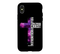 Carcasa para iPhone X/XS Puedo Hacer Todas Las Cosas a través de Cristo Camouflage Cross Bible