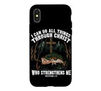 Carcasa para iPhone X/XS Puedo Hacer Todas Las Cosas a través de Cristo Christian Fishing Angler