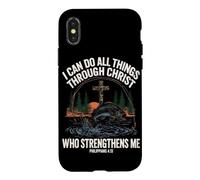 Carcasa para iPhone X/XS Puedo Hacer Todas Las Cosas a través de Cristo Christian Fishing Angler