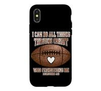 Carcasa para iPhone X/XS Puedo Hacer Todas Las Cosas a través de Cristo Christian Football Faith