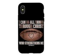 Carcasa para iPhone X/XS Puedo Hacer Todas Las Cosas a través de Cristo Christian Football Faith