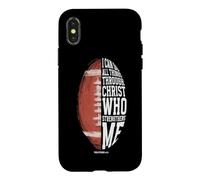 Carcasa para iPhone X/XS Puedo Hacer Todas Las Cosas a través de Cristo Christian Football Faith