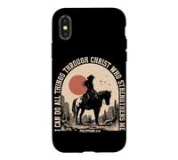 Carcasa para iPhone X/XS Puedo Hacer Todas Las Cosas a través de Cristo Christian Rodeo Cowgirl