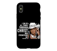 Carcasa para iPhone X/XS Puedo Hacer Todas Las Cosas a través de Cristo Christian Rodeo Cowgirl