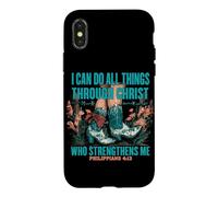 Carcasa para iPhone X/XS Puedo Hacer Todas Las Cosas a través de Cristo Christian Rodeo Cowgirl