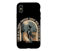 Carcasa para iPhone X/XS Puedo Hacer Todas Las Cosas a través de Cristo Christian Rodeo Cowgirl