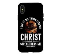 Carcasa para iPhone X/XS Puedo Hacer Todas Las Cosas a través de Cristo Christian Rodeo Cowgirl