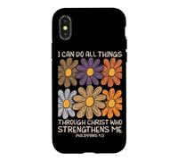 Carcasa para iPhone X/XS Puedo Hacer Todas Las Cosas a través de Cristo Christian Wildflowers