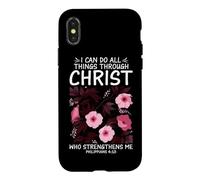 Carcasa para iPhone X/XS Puedo Hacer Todas Las Cosas a través de Cristo Christian Wildflowers