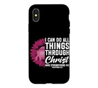 Carcasa para iPhone X/XS Puedo Hacer Todas Las Cosas a través de Cristo Concientización sobre el cáncer de Mama