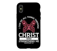 Carcasa para iPhone X/XS Puedo Hacer Todas Las Cosas a través de Cristo Concientización sobre el cáncer de Mama