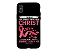 Carcasa para iPhone X/XS Puedo Hacer Todas Las Cosas a través de Cristo Concientización sobre el cáncer de Mama