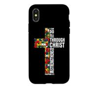 Carcasa para iPhone X/XS Puedo Hacer Todas Las Cosas a través de Cristo Cristiano Autismo Puzzle