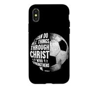 Carcasa para iPhone X/XS Puedo Hacer Todas Las Cosas a través de Cristo Fútbol Cristiano