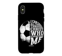 Carcasa para iPhone X/XS Puedo Hacer Todas Las Cosas a través de Cristo Jugador de fútbol Cristiano