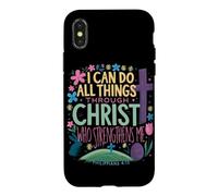 Carcasa para iPhone X/XS Puedo Hacer Todas Las Cosas a través de Cristo Que me fortalece Pascua