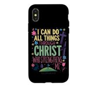 Carcasa para iPhone X/XS Puedo Hacer Todas Las Cosas a través de Cristo Que me fortalece Pascua