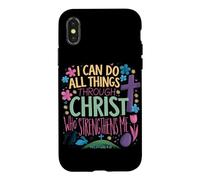 Carcasa para iPhone X/XS Puedo Hacer Todas Las Cosas a través de Cristo Que me fortalece Pascua
