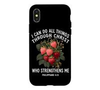 Carcasa para iPhone X/XS Puedo Hacer Todas Las Cosas a través de Cristo Strawberry Christian