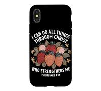 Carcasa para iPhone X/XS Puedo Hacer Todas Las Cosas a través de Cristo Strawberry Christian