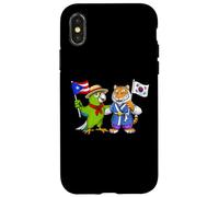 Carcasa para iPhone X/XS Puertorriqueñas-Surcoreanas Bandera Puerto Rico Corea Sur