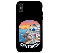 Carcasa para iPhone X/XS Puesta de Sol Santorini Grecia Isla Griega Viaje Souvenir