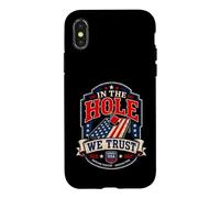 Carcasa para iPhone X/XS Puf Patriotic Cornhole In The Hole We Trust USA