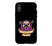 Carcasa para iPhone X/XS Pug Do Not Funny Disturb The Cute Snug Burrito Manta Perro