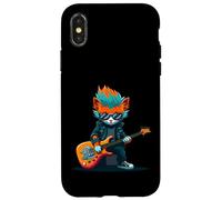 Carcasa para iPhone X/XS Punk Cat Rock'n Roll, Cat Rock, Gato mecedor, Bandas de Rock para Gatos