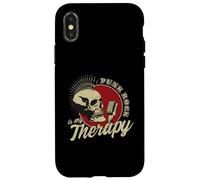 Carcasa para iPhone X/XS Punk Rock Is My Therapy Skull Music Cráneo Retro Vintage