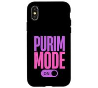 Carcasa para iPhone X/XS Purim Mode On Funny Purim Jewish Costume Happy Purim