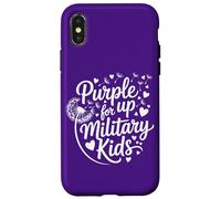 Carcasa para iPhone X/XS Purple up for Military Kids Dandelion Month of The Military
