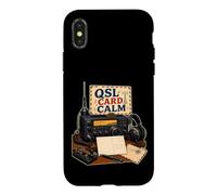 Carcasa para iPhone X/XS QSL Card Calm Radio Tarjeta Estación