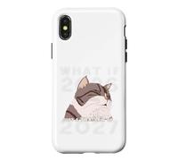 Carcasa para iPhone X/XS ¿Qué pasaría si 2026 Fuera Solo un Trailer para 2027? Meme de Gato Divertido