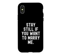 Carcasa para iPhone X/XS Quédate quieto si Quieres casarte Conmigo Propuesta de Matrimonio ingeniosa