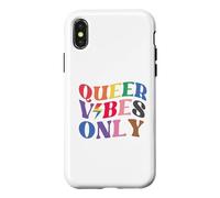Carcasa para iPhone X/XS Queer Vibes Only Gay Pride Month LGBTQ Rainbow Pride Lesbian