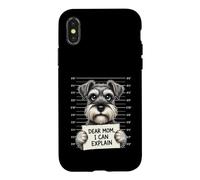 Carcasa para iPhone X/XS Querida mamá, Puedo Explicar - Amante de Schnauzer Dueño de Schnauzer