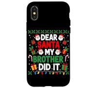 Carcasa para iPhone X/XS Querido Papá Noel, mi Hermano lo Hizo