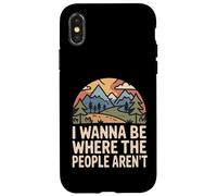 Carcasa para iPhone X/XS Quiero Estar Donde la Gente no está en la Naturaleza Humor