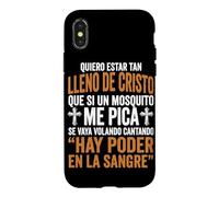 Carcasa para iPhone X/XS Quiero Estar Tan Lleno De Cristo Humor Cristiano Español