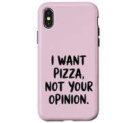 Carcasa para iPhone X/XS Quiero Pizza, no tu opinión, Divertida Cita gastronómica