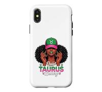Carcasa para iPhone X/XS Quiet Luxury Taurus Afro Women Pink Green Cap Black Girl