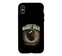 Carcasa para iPhone X/XS Rabbit Holes Conspiración Gráfico Retro Conejo OVNIs Meme Verdad