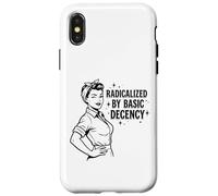Carcasa para iPhone X/XS Radicalized by Basic Decency Cita Feminista Retro