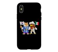 Carcasa para iPhone X/XS Raíces Mexicano-Coreanas Bandera de México y Corea del Sur