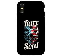 Carcasa para iPhone X/XS Rare Soul Music Vintage USA Flag DJ Tocadiscos Vinilo Calavera
