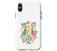 Carcasa para iPhone X/XS Rasta Reggae Roots Three Birds Jamaica Folk Art Floral