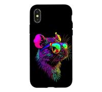 Carcasa para iPhone X/XS Rata Ratón Simpático Roedores Ratón Enano Ratas Pequeñas