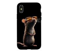 Carcasa para iPhone X/XS Rata Ratón Simpático Roedores Ratón Enano Ratas Pequeñas