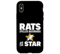 Carcasa para iPhone X/XS Rats Spelled Backwards is Star Meme Rat Animal Lover
